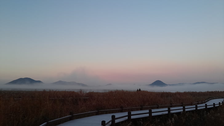 suncheon Κόλπος, Αυγή, ομίχλη