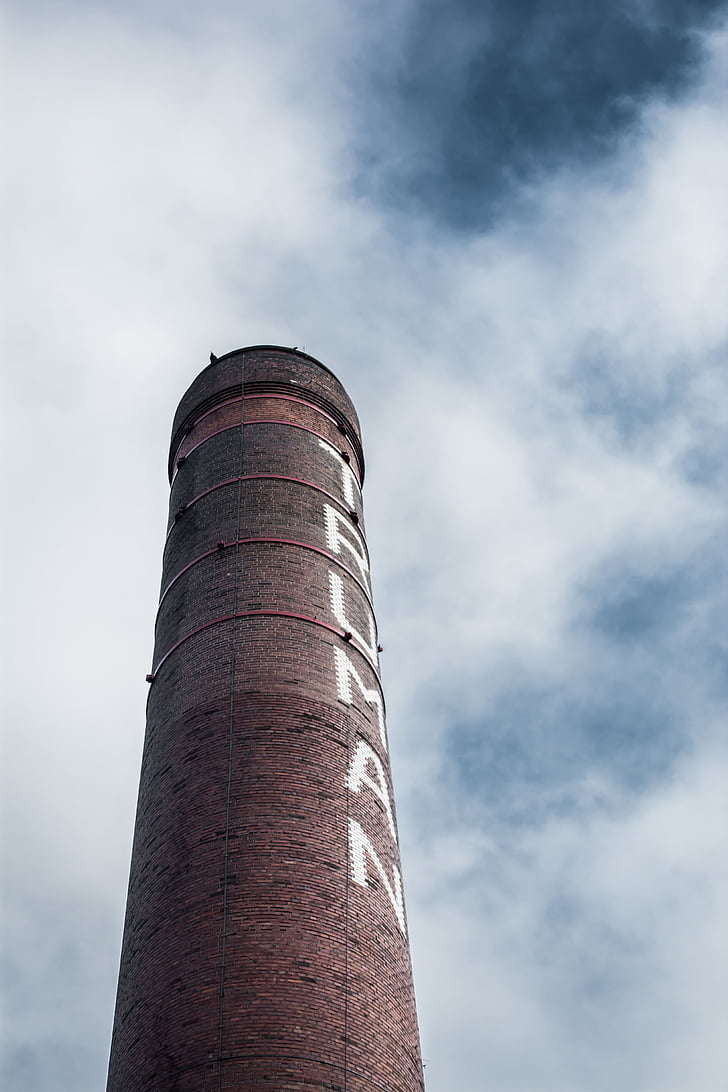 blue, sky, lighthouse, chimney, tower, industry, factory