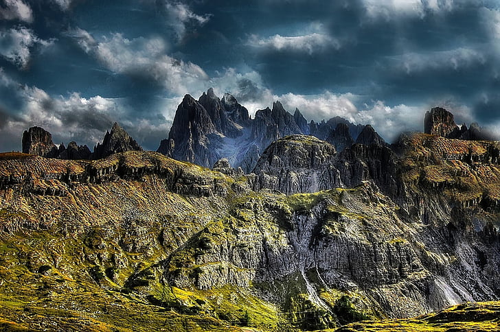 cadini, Dolomiterna, bergen, naturen, Italien, Unescos världsarv, vandring