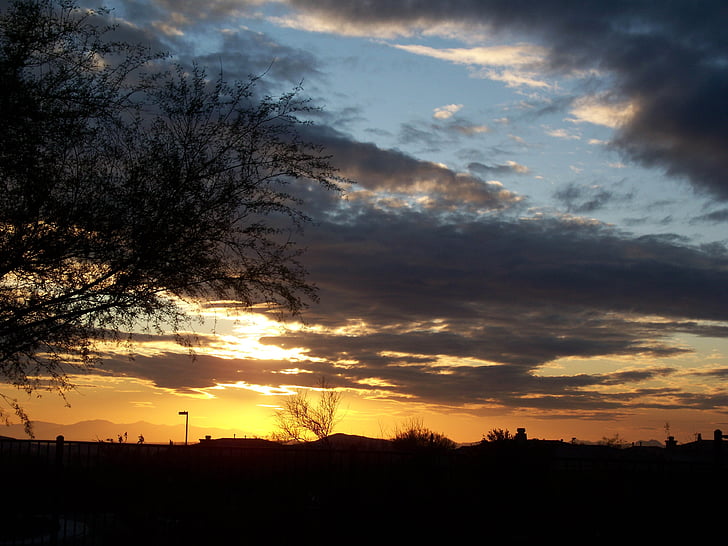 arizona, sunset, desert, southwest, sky, scenic, clouds