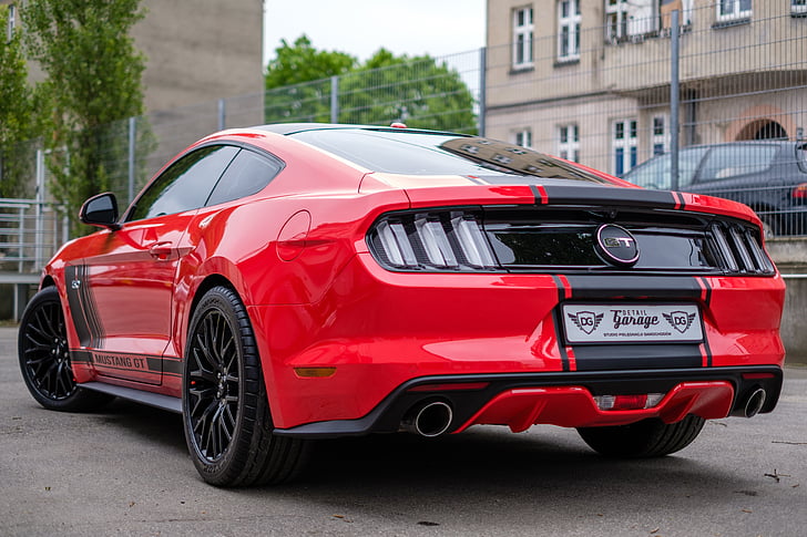 Mustang, gt, vermelho, Estados Unidos da América, carro, Automático, transportes