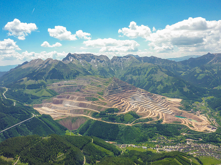montagna del minerale, minerale di ferro, montagna, vista, Panorama, montagne, scenico