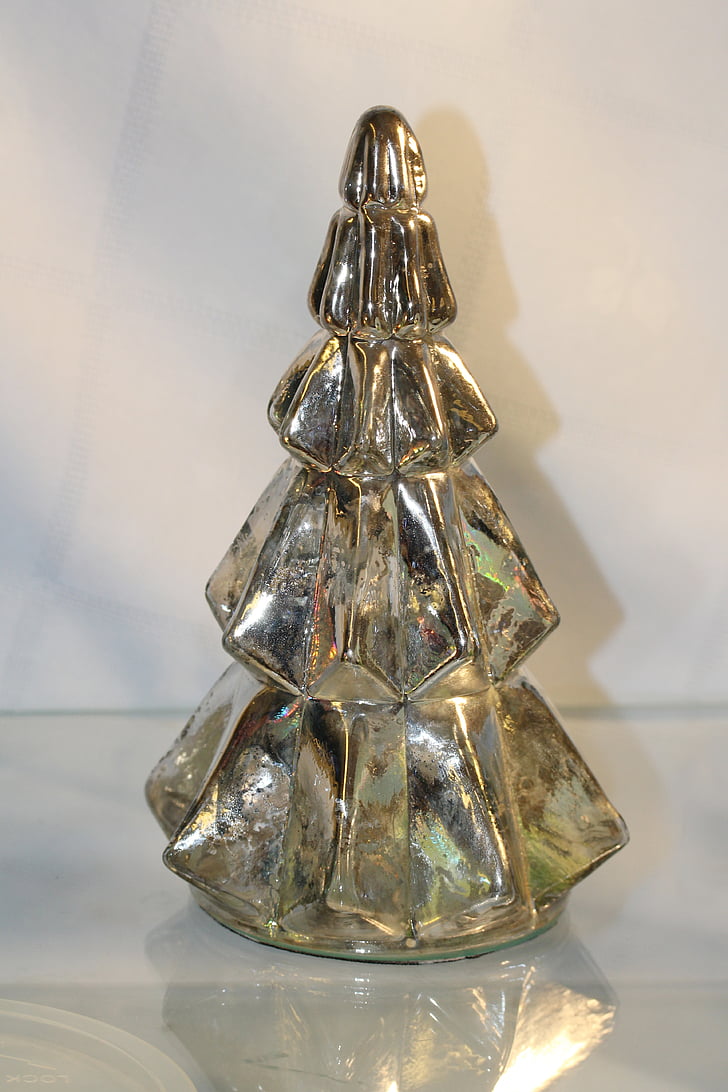 verre, Christmas, décorations de Noël, temps de Noël, Metal, Silver, Sapin verre