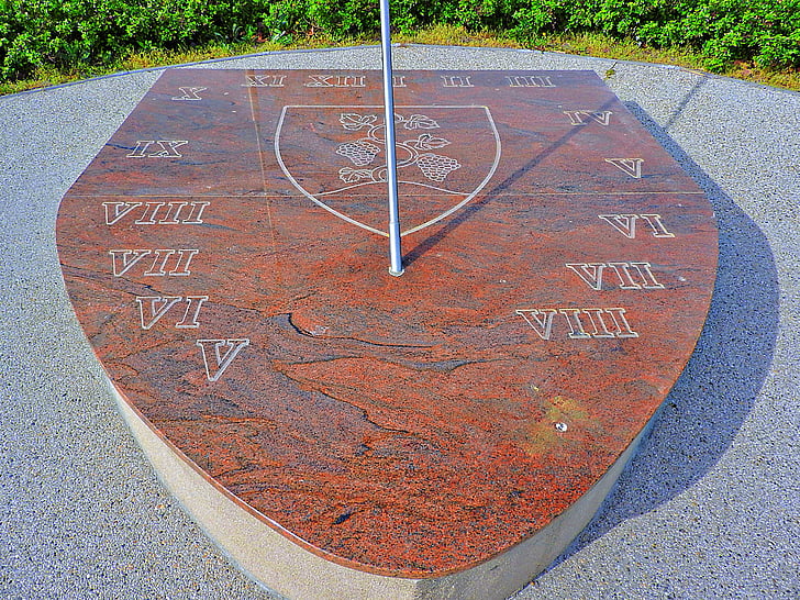 sundial, marble slab, roman numbers