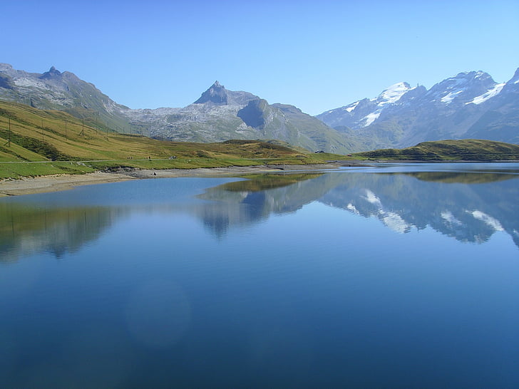 Bergsee, réservoir, randonnée en montagne, sentier, randonnée, belle, Lac
