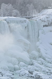 Morsiamen veil falls, Niagara falls, talvel, jää, lumi, külmutatud, loodus