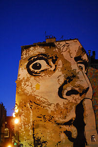 Paris, Les halles, Châtelet, monumentet, tag, abstrakt