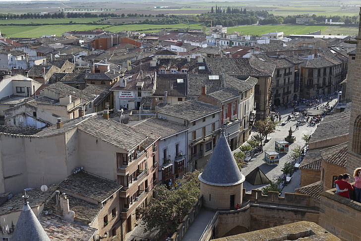 Olite, Navarre, Španija, grad, arhitektura, srednjeveške, starodavne