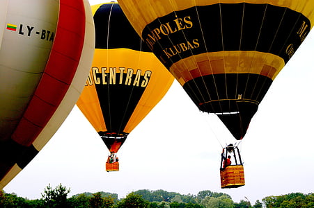 baloni, ki plujejo pod, potovanja, vroč zrak balon potovanje, plovec, letenje, dviganje