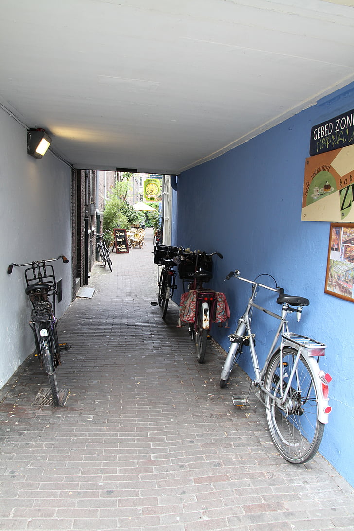 Амстердам, велосипеди, Байк, Колела, синьо