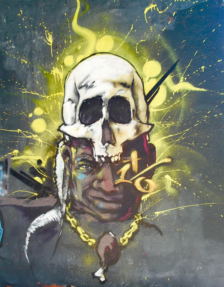 graffiti, art, skull, croatia