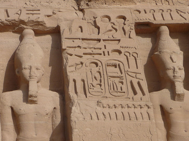 Egypten, Abu simbel, templet af ramses ii, Farao, hieroglyffer, Luxor - Theben, templer i Karnak