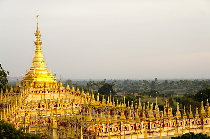 Tempel, goud, Azië, Boeddhisme, zuidoosten, Birma, Boeddha