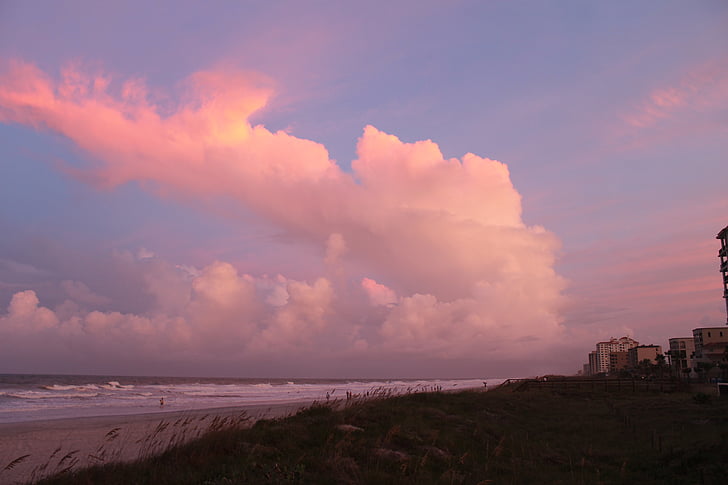 soluppgång, Ponte vedra beach, Atlanten, Florida, Sand