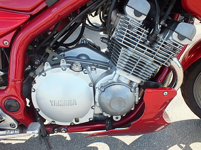 motor, yamaha, red, engine, motorcycle, car, land Vehicle