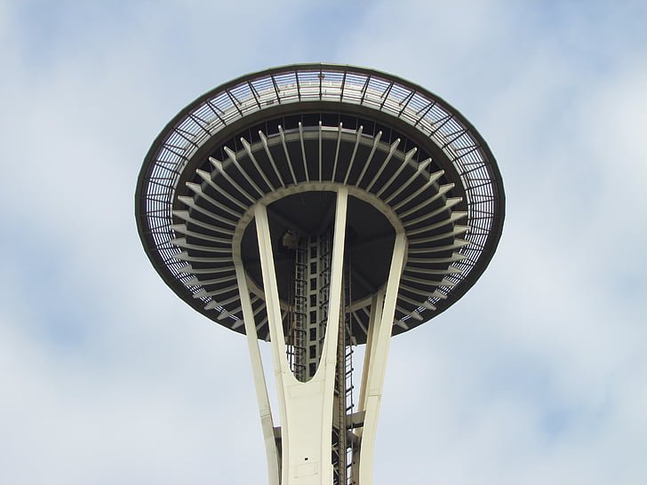 wieży Space needle, Seattle, obracająca się restauracja, SK, Widok, panoromic, igły
