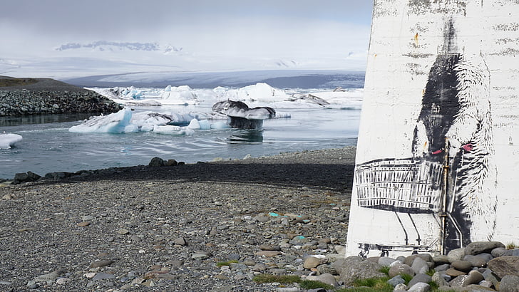 gleccser, Izland, streetart