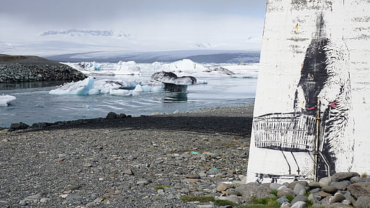 glacier, iceland, streetart