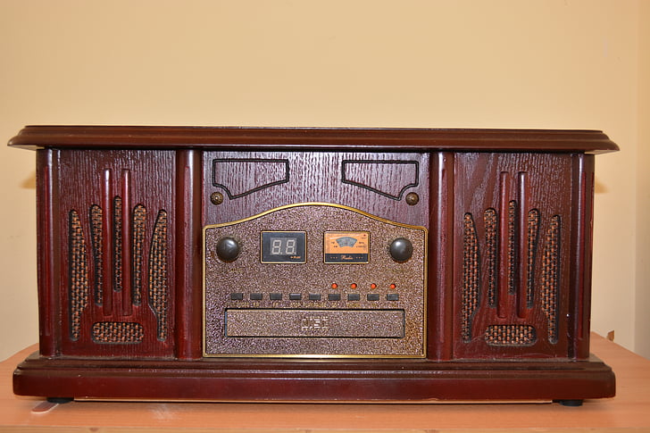 raadio, retro, Vintage, muusika, Antiik, puidust, pruun