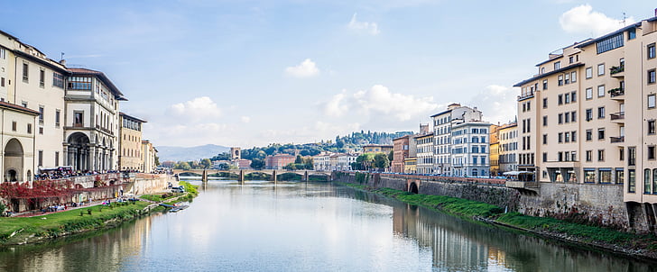 Florens, Italien, floden Arno, Europa, Firenze, staden, arkitektur