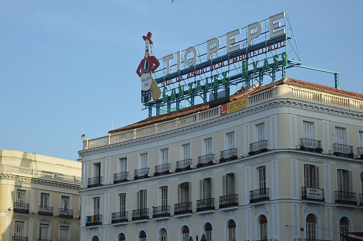 Ispanija, pilis, statybos, reklama, Pepe, ant stogo, Architektūra