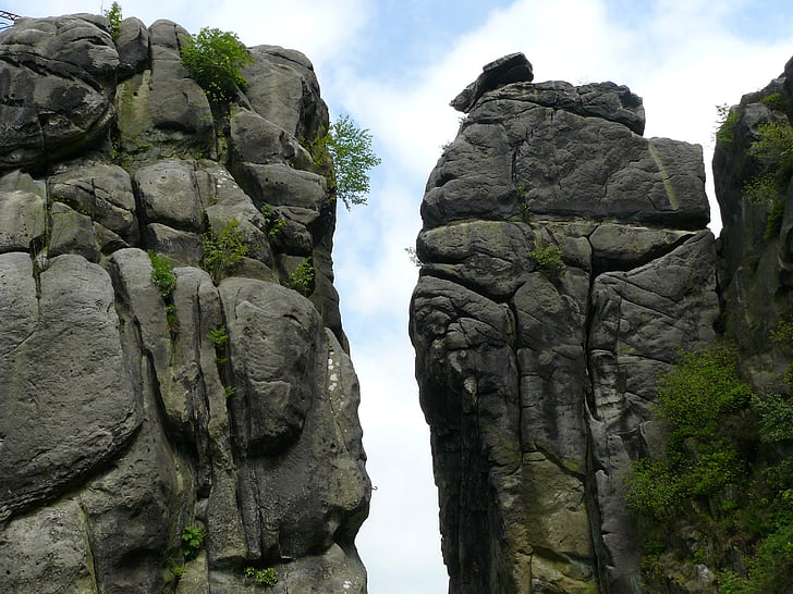 extermsteine, pedres, muntanyes, Roca, natura, pedra sorrenca formació, bosc de Teutoburg