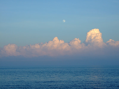 Jeju, Corea, oceano, vista sul mare, cielo, nuvole, tempo libero