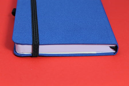 Notebook, Kalender, meninggalkan, merah, biru, putih, Manajemen