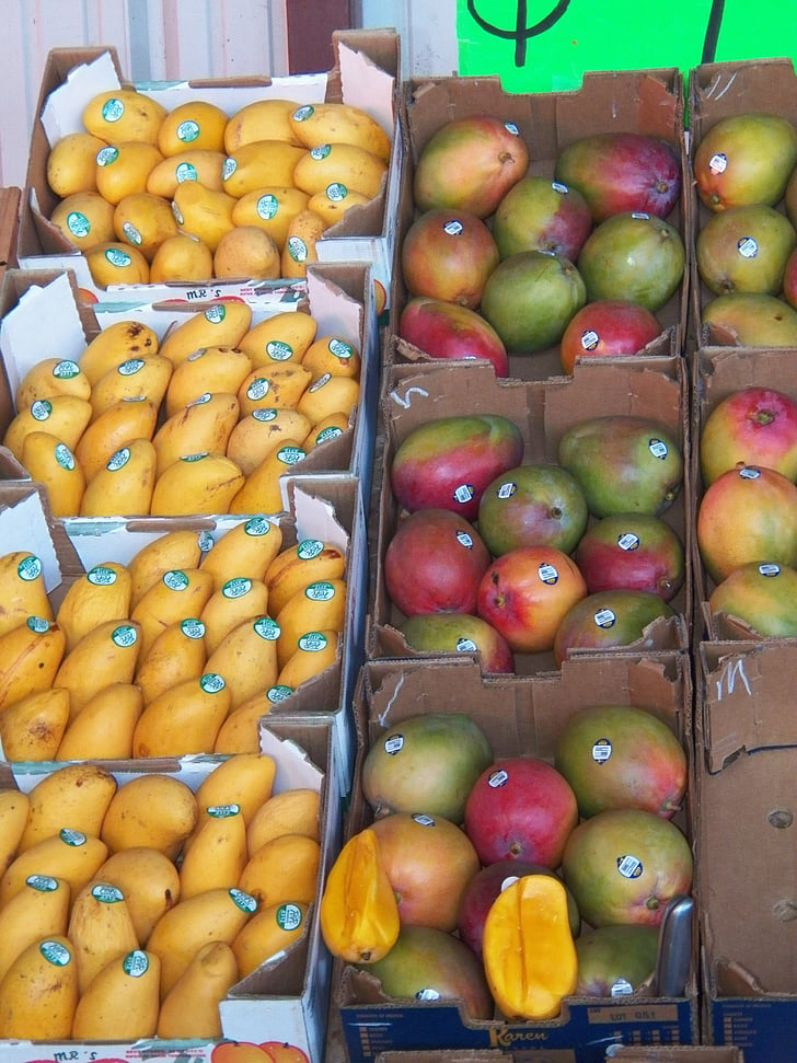 mangos, fruit, fresh, healthy, tropical, sweet, diet