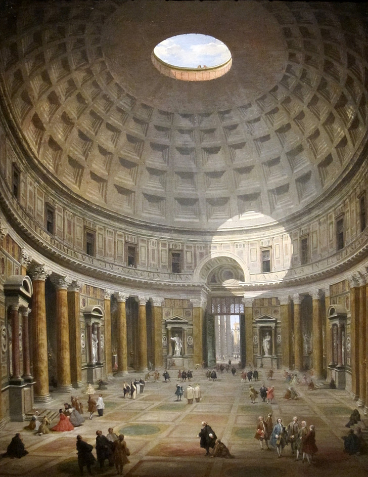 Giovanni, Panini, Italien, intérieur, Panthéon, peintures, Cleveland