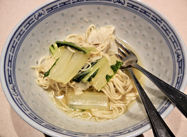 Kitajska juha, brezobzirno, rezanci, zelenjavo, hrane, posoda, obrok