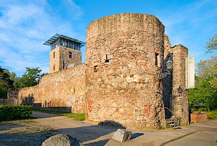 Darmstad, Hesse, Alemania, antiguo, Muralla de la ciudad, casco antiguo, Atalaya