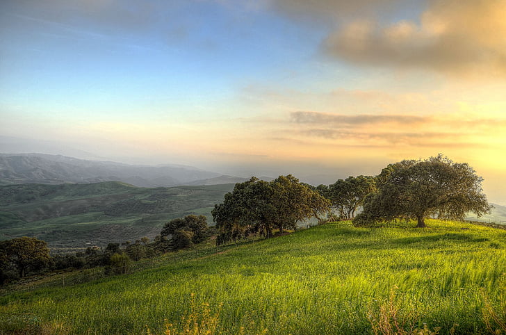 pemandangan, Selatan, Andalusia, liburan, Pariwisata, matahari terbenam, cahaya