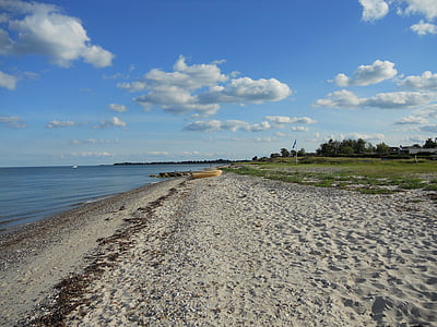 strand, zand, boot, Denemarken, Baltische Zee, kust