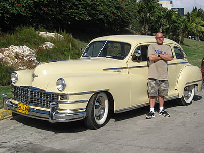 stari automobil, Kuba, Američki, klasični, prijevoz, prijevoz, vozila