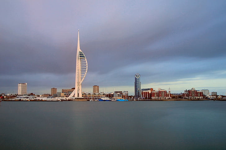 spinnaker tower, Portsmouth, hàng xóm của chúng tôi, Vương Quốc Anh, Bến cảng, Landmark, cảnh quan thành phố