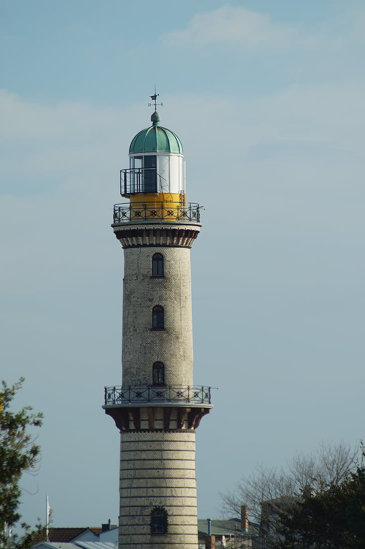 lighthouse, baltic sea, sea, coast, lake, tower, warnemünde