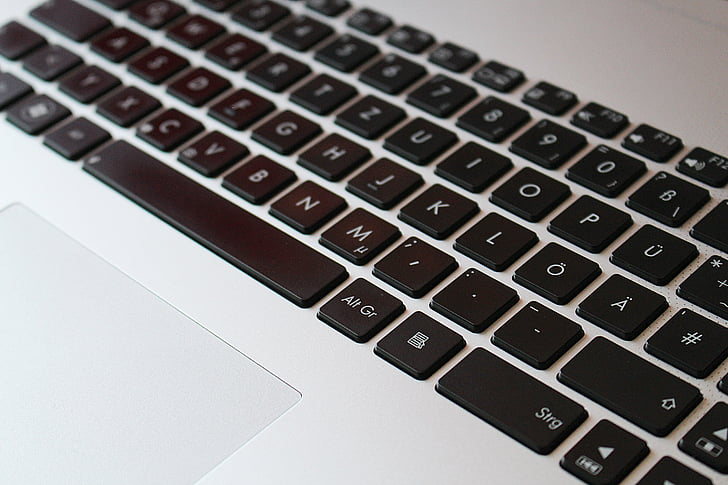 laptop, keyboard, notebook, datailaufnahme, keys