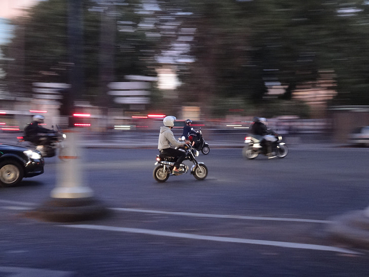 Paris, Honda dax, bicicleta, movimento, saída, Dirigir