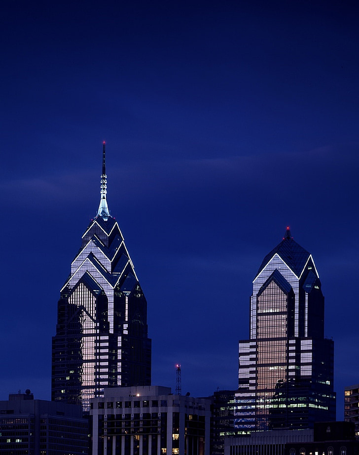 Liberty plaats, Philadelphia, het platform, torens, Twin, complexe, wolkenkrabbers