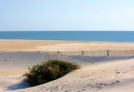 Playa, azotada por el viento, control de la erosión de arena, cerca de la arena, Océano Atlántico, Costa, mar