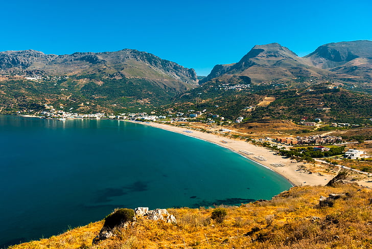 Crete, Plakias, hari libur, Cove, laut, air, Pantai