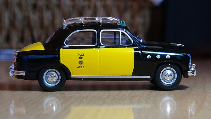 taxi, en miniatura, seient 1400, Barcelona, dels 60
