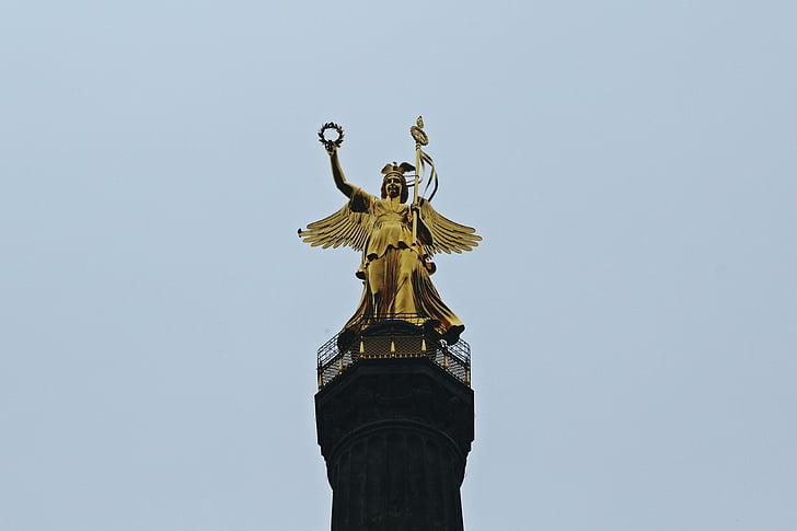 Siegessäule, Berlynas, kapitalo, orientyras, Lankytinos vietos, Nors auksas, dangus