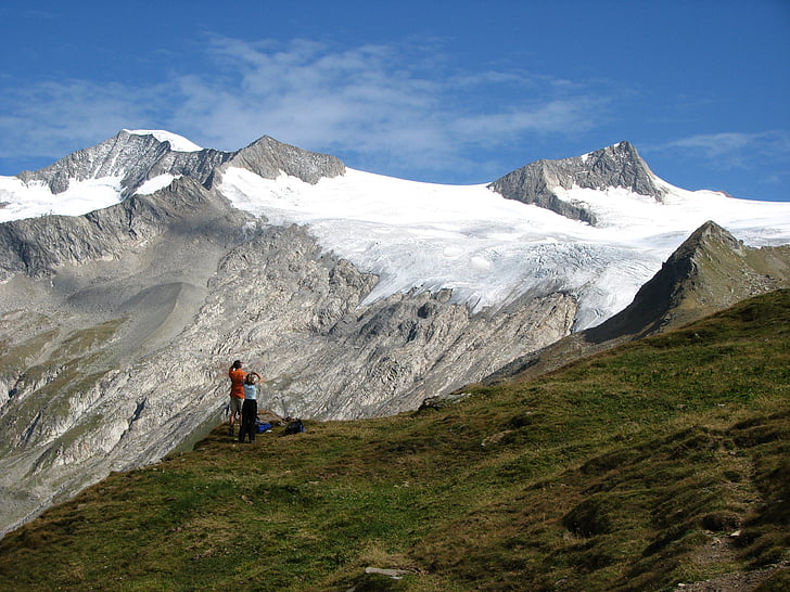 Großvenediger, Gunung, Alpine, Hiking, alam, gletser, indah