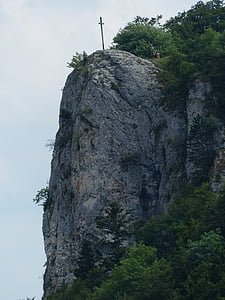 lochenstein, montanha, rocha, Cruz, Cimeira Cruz, alb de Swabian, Alemanha