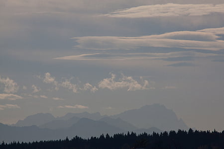 secador de pelo, paisaje, montañas, Alpine, Baviera superior, otoño, árboles
