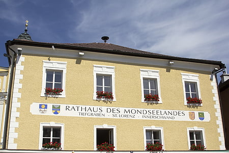Primăria, Mondsee, oraşul, superioară, Austria, vechi, Antique