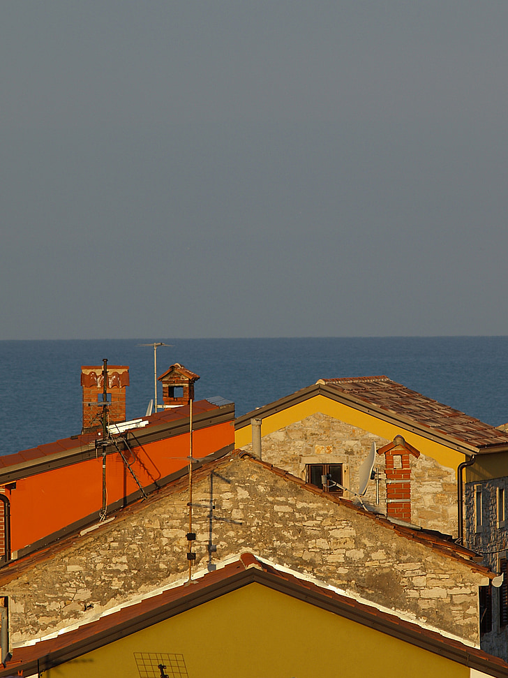 strecha, more, Sky, Stredomorská, dom, Vonkajší