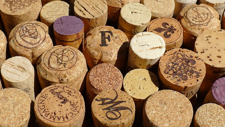 kurk, wijn, producent, rood, macro, hout, patroon